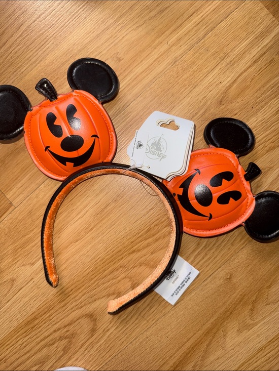 Disney Accessories - NWT Disneyland Parks Orange Pumpkin Mickey Ears Headband Halloween Jack Lantern